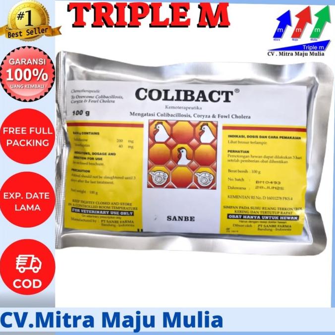 Kag128- Colibact Serbuk 100 Gram Obat Untuk Unggas Ayam Dan Babi Sanbe