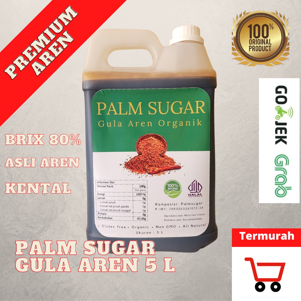 Gula Aren Cair 5 liter PALM SUGAR / Brown Sugar Aren / gula aren asli