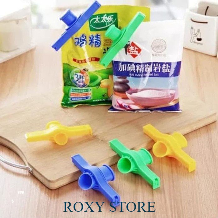 KLIP BUMBU PLASTIK PENJEPIT KEMASAN BUNGKUS MAKANAN + CORONG