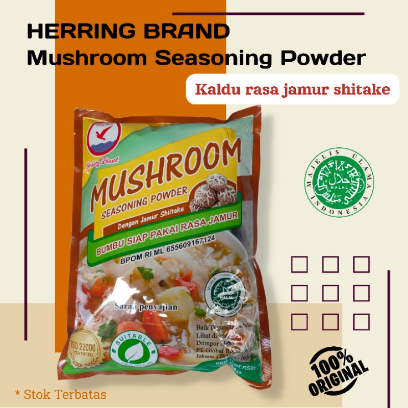 Herring Brand Full Carton Mushroom seasoning powder kaldu rasa jamur shitake 454gr × 20 pcs -Dus