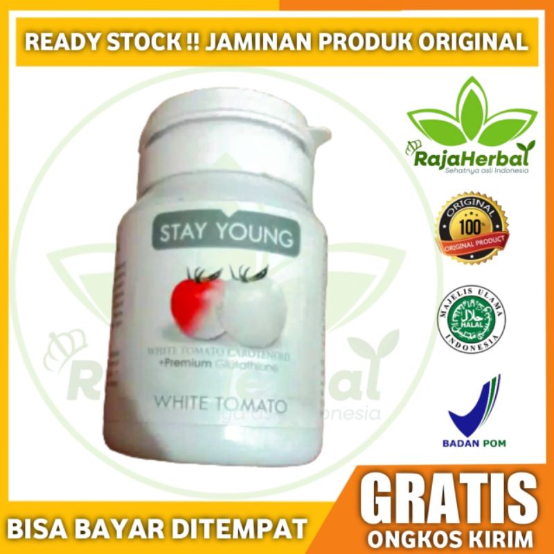 Stay Young White Tomato Suplemen Pencerah Pemutih Kulit Seluruh Tubuh Tomato Glutathione