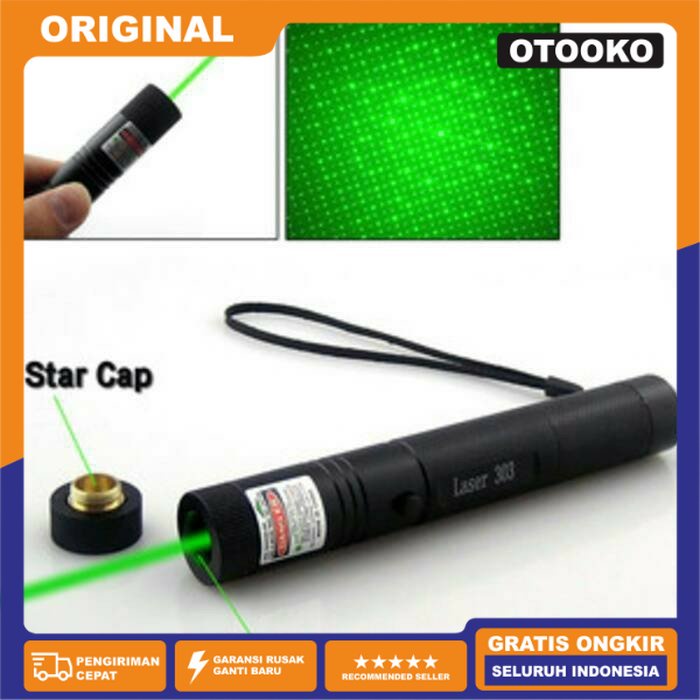 Senter Green Laser Pointer Recharge 303 10KM 1 Mata Hijau Terjauh