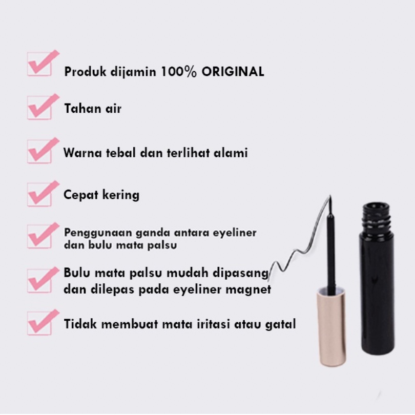 1 Set Magnetic Eyelash Bulu Mata Palsu 3 Pasang + Eyeliner Magnet + Tweezer XX084