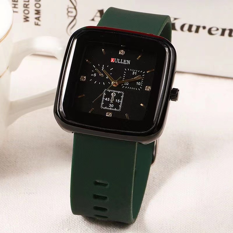Jam Tangan Wanita Dan Pria Sporty Korean Fashion Analog Quartz Strap Silicon