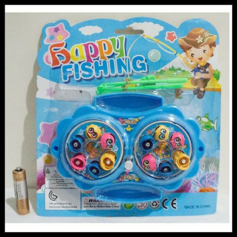 MAINAN ANAK PANCINGAN IKAN 2 KOLAM HAPPY FISHING GAME PANCING IKAN TANPA BATRE  MAINAN PANCINGAN ANAK MURAH BANJARMASIN