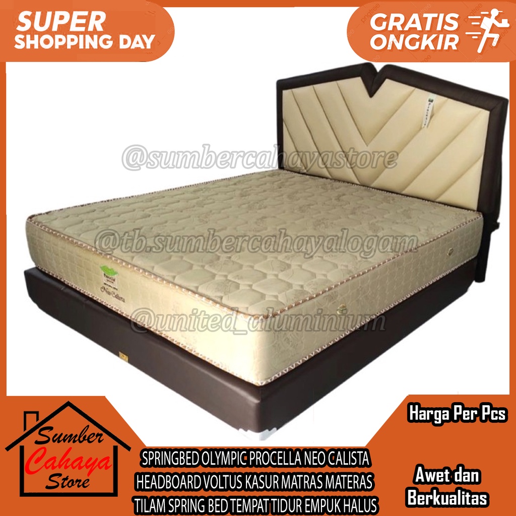 SPRINGBED OLYMPIC PROCELLA NEO CALISTA HEADBOARD VOLTUS KASUR MATRAS MATERAS SPRING BUSA TILAM SPRIN