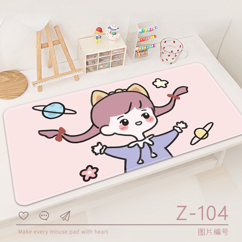 Mouse Pad Ukuran Besar Tebal Motif Kartun Warna Pink