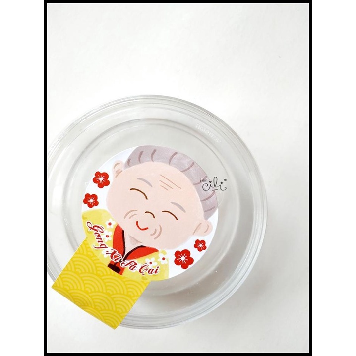 

(Scny028) Stiker Imlek Cny Grandma Untuk Toples 500Gr (Uk8X15Cm)