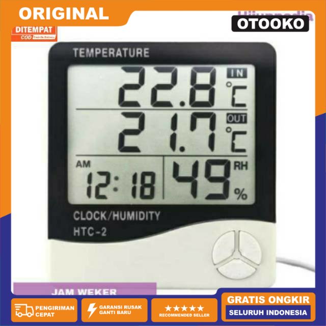 Jam Weker Digital Alarm Sensor Suhu Temperature Lembab HTC-2 HTC 2 Murah
