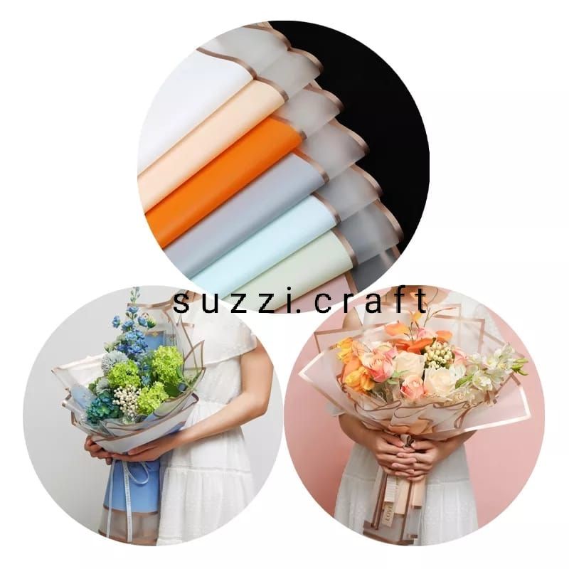 

ECER Kertas buket list double gold wrapping paper/ kertas buket bunga