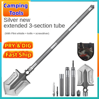 MIELEE 15 in 1 Shovel Multifunction Camping Equipment Garden Outdoor Portable Survival Folding Army Shovel Tools