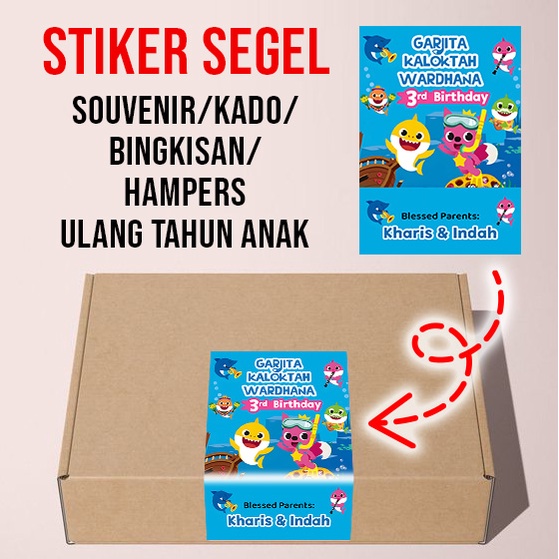 

[25pcs] STIKER ULANG TAHUN ANAK BABY SHARK SEGEL KADO BABY SHARK | STIKER SEGEL KOTAK SOUVENIR | GIFT BOX STICKER