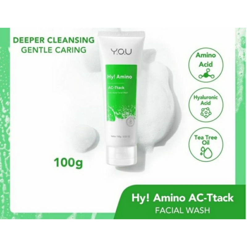 Y.O.U Hy! Amino Ac-Ttack Anti Acne FacialWash 100g