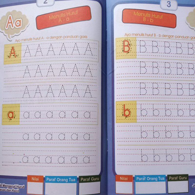 Buku Anak Juara Mengenal Huruf Besar dan Kecil Buku Latihan Paud tk
