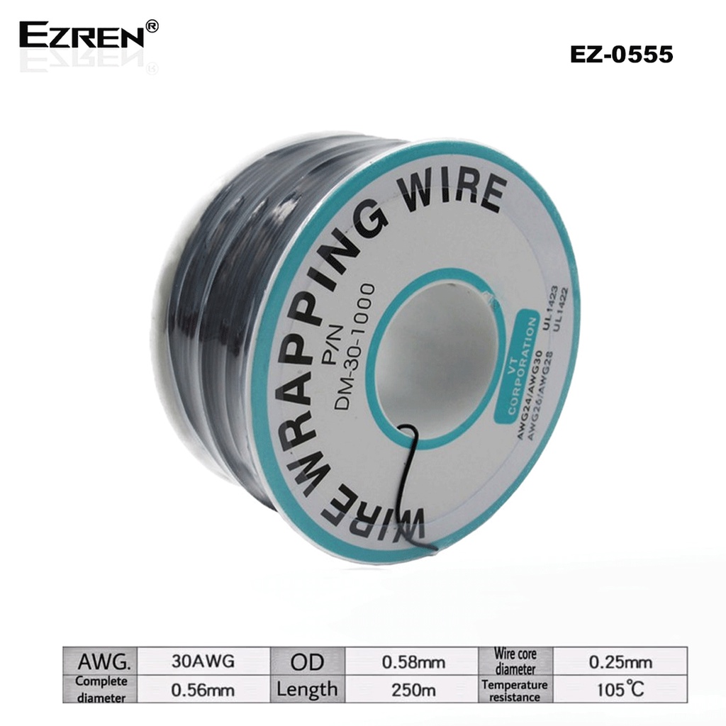 Ezren EZ-0555 Wire Wrapping Kawat Jumper Kabel PCB Breadboard Wrapping - Hitam