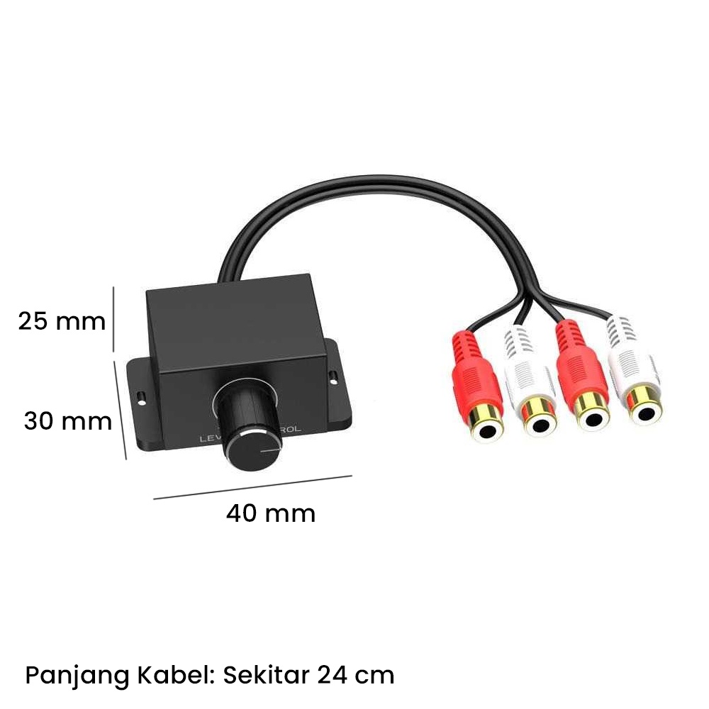 CLAITE Car Power Amplifier Volume Regulator Potentiometer RCA - LC-1 - Black