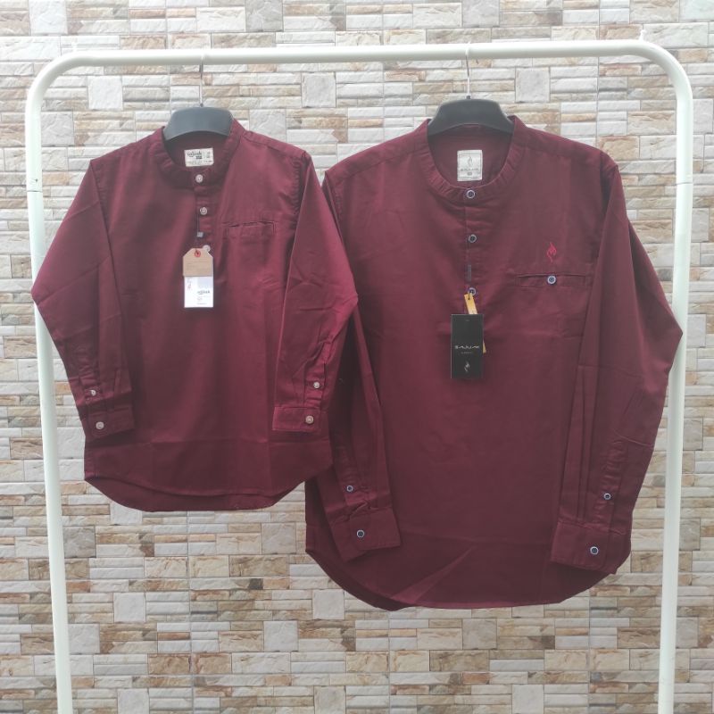 BAJU KEMEJA KOKO KEMKO COUPLE PASANGAN AYAH ANAK KANCING 1/2  LENGAN PANJANG ORIGINAL TERBARU SAJUAK