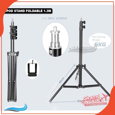 TRIPOD BESI PANJANG bahan besi kuat tripod 3113 untuk kamera atau dudukan hp free clip u