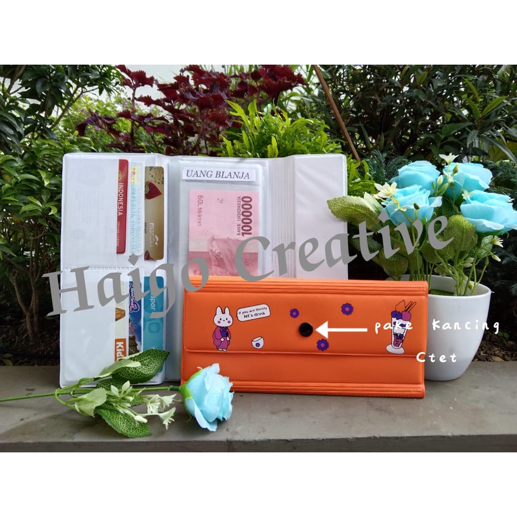 DOMPET ORGANIZIER MOTIF BONEKA-PENUTUP PAKE KANCING