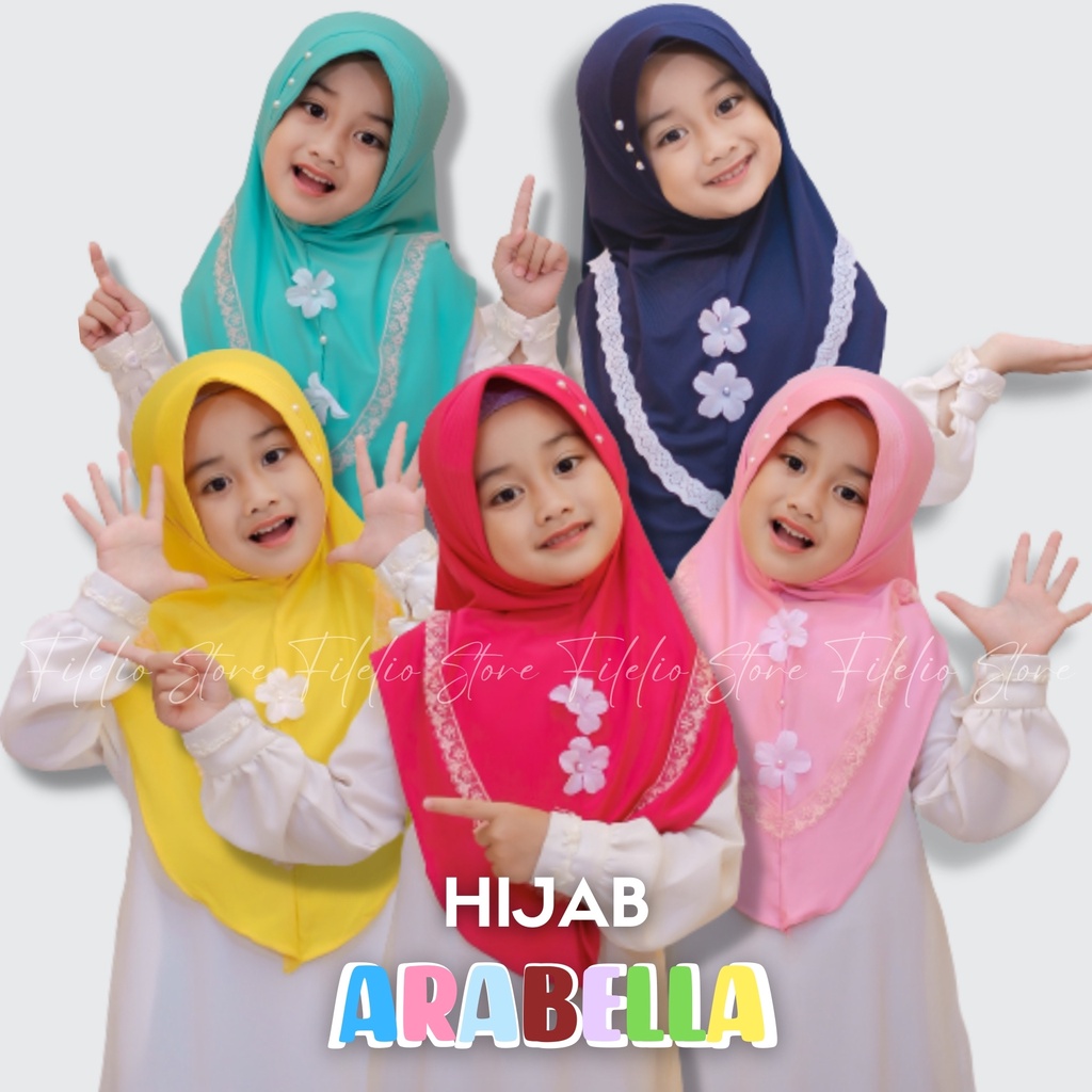 kerudung Anak Tanggung Bunga Depan / Jilbab Anak Murah / Hijab Anak2 / Jilbab Hijab Anak Perempuan