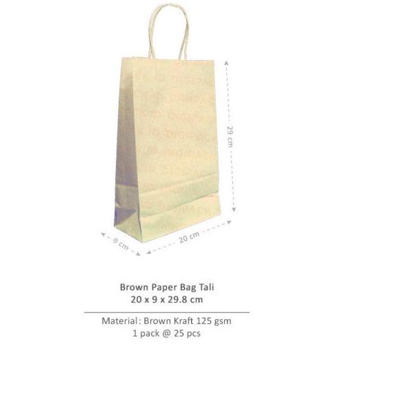 

[Digipack] Brown Paper Bag Tali 20 x 9 x 29.8 | Kantong Kertas Coklat