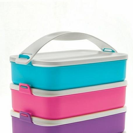 Rantang 3 susun - Click To Go Rectangular - rantang tupperware CTG
