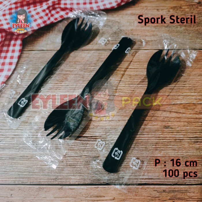 Jual Spork Plastik Tebal Sendok Garpu 2 In 1 Steril Isi 100 Pcs