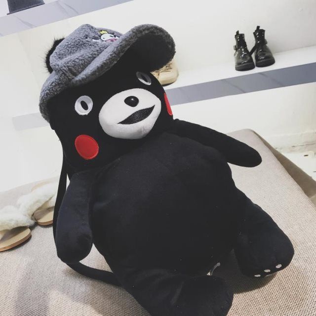 Sera 2018 baru boneka beruang hitam mewah kartun Kumamon lucu lucu kecil ransel ransel mahasiswa