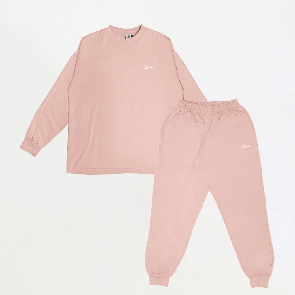 JOHNJILL - Bundling One Set (Long Pants + Kaos Oversize Oversize Long Sleeve)