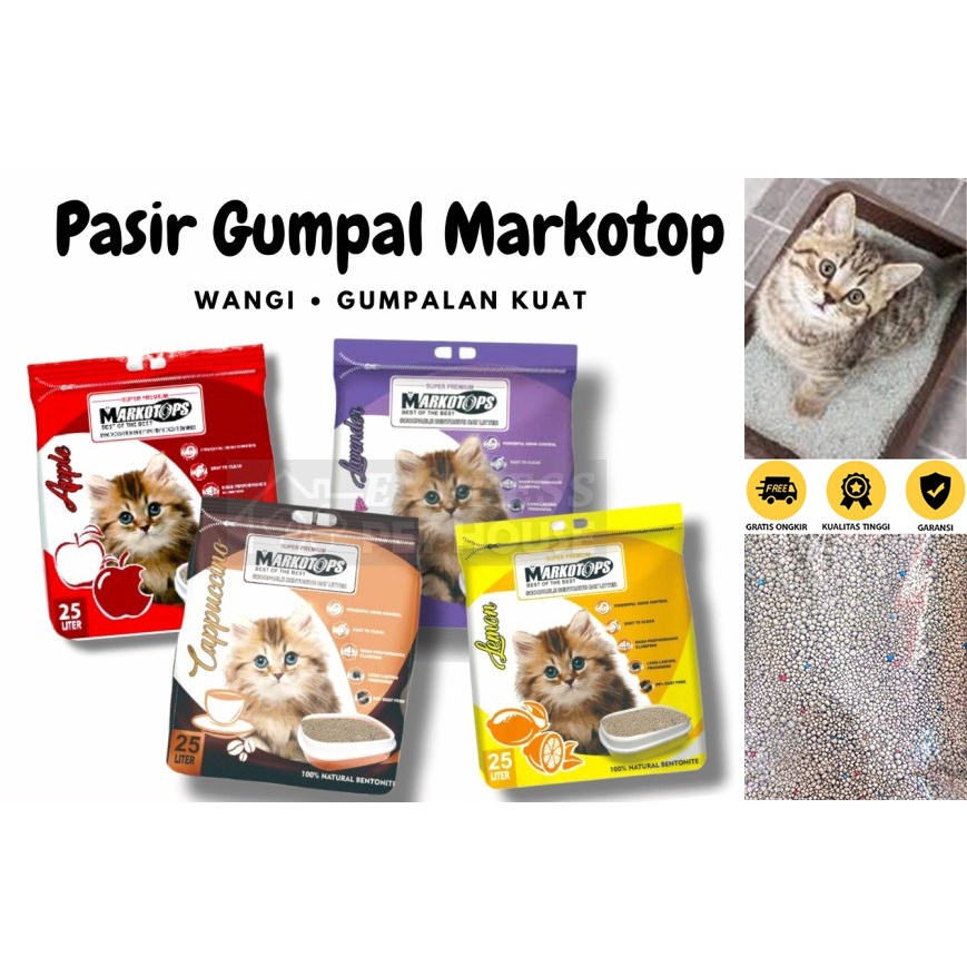 Markotop Pasir Kucing 25 Liter Kekuatan Gumpal Super Wangi