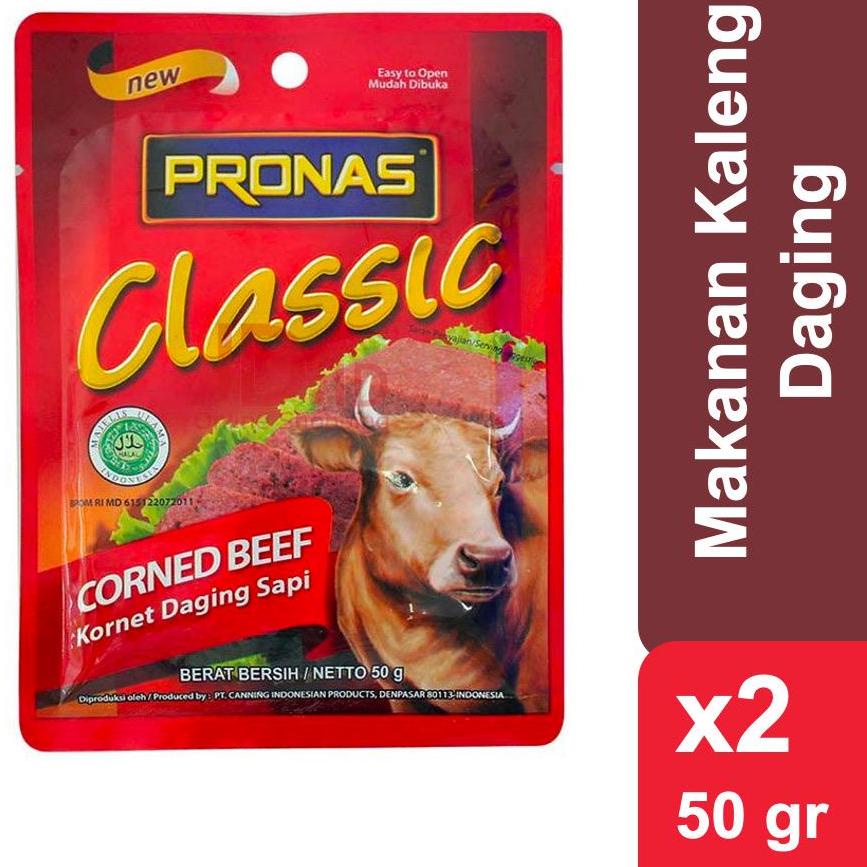 

ス Pronas Kornet Daging Sapi Sachet 50 gr x 2 ㅡ