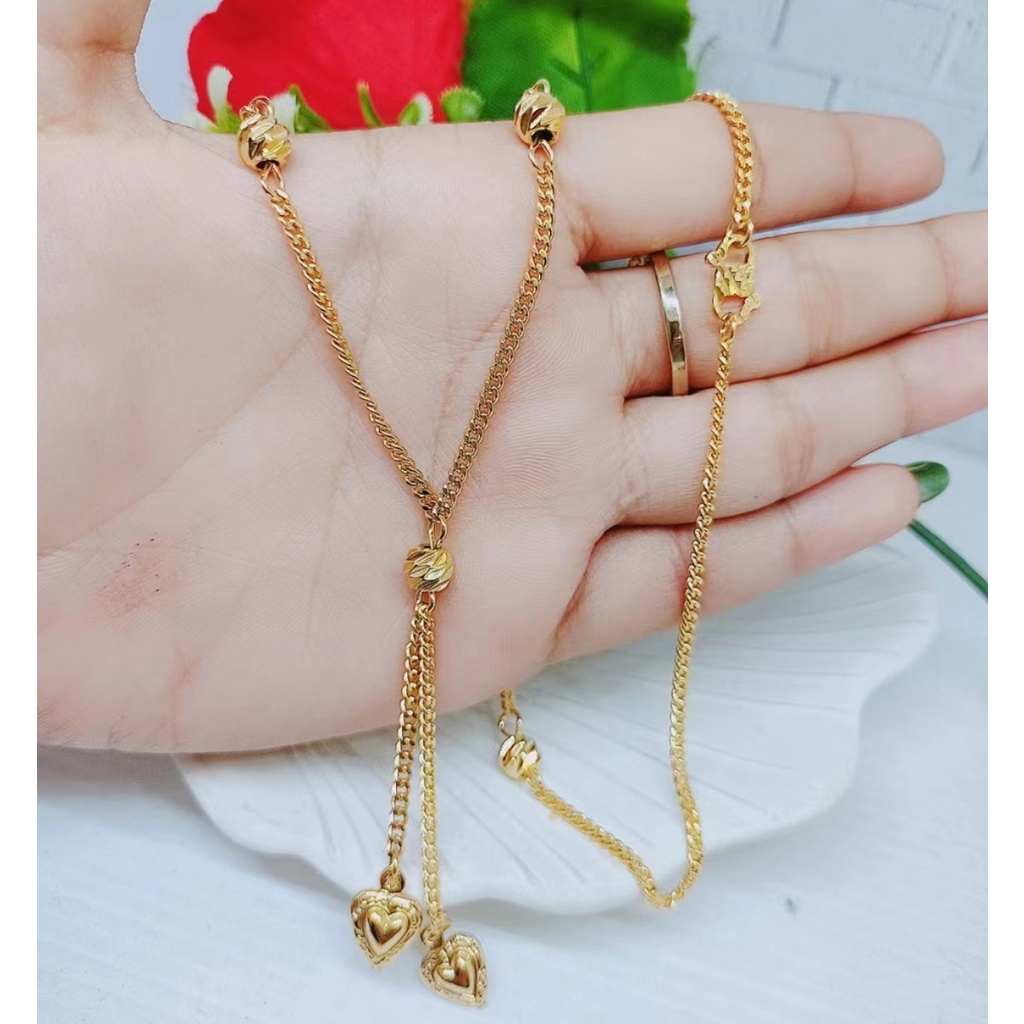 Kalung Xuping Biji Bola Lapis Emas 24k Perhiasan Fashion W37/38/39 （Panjang 60-70cm)
