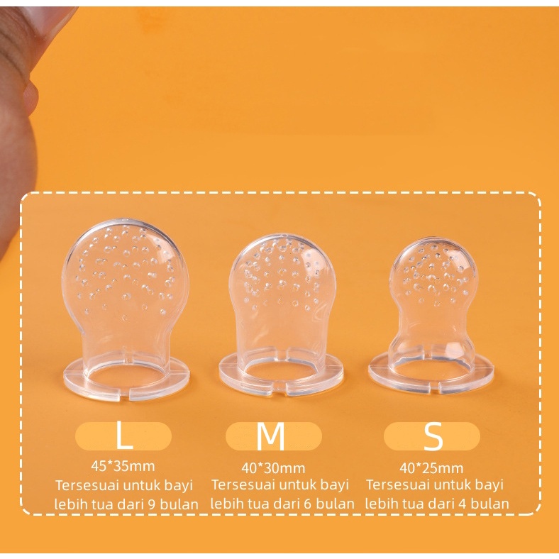 Baby Fruit Food Feeder Puting Buah Bite Silicone Teether Pacifier Infant Feeding Tool Eating Bayi Makan YYL