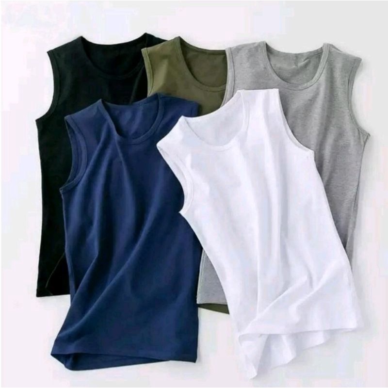 KAOS SINGLET/KAOS TANKTOP/KAOS SPORT PRIA/WANITA BAHAN TC 30S HALUS DAN LEMBUT