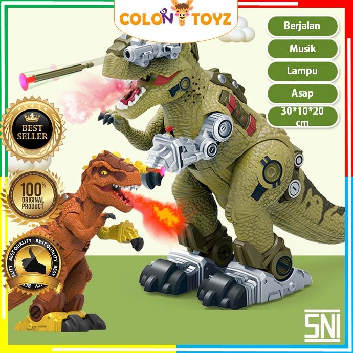 PRODUK- PROMO MAINAN ANAK LAKI LAKI ROBOT BINATANG HEWAN HEWANAN DINO DINOSAURUS KARET TIREX BATERAI