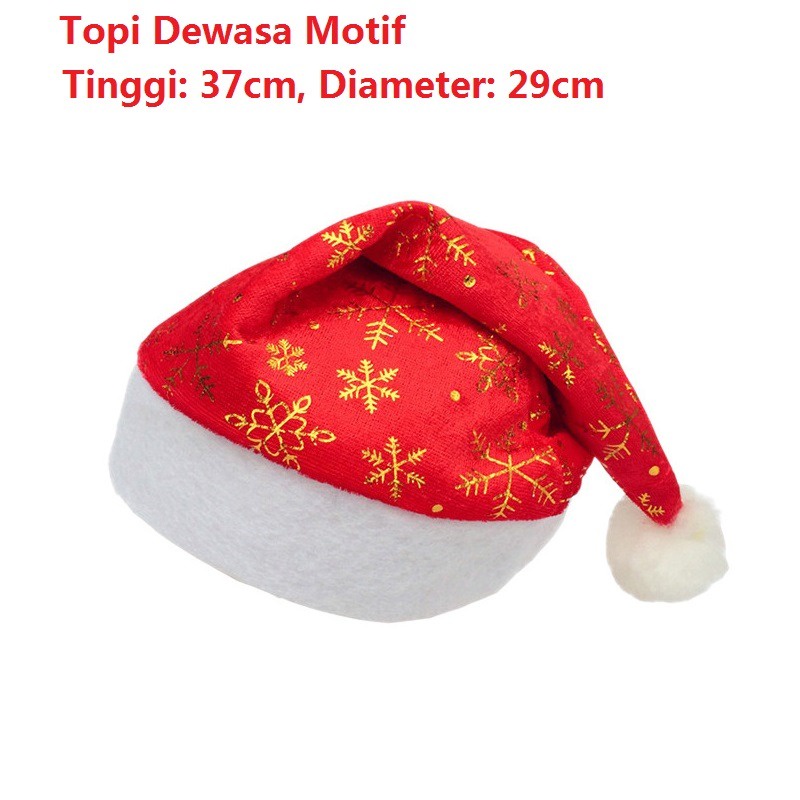 Topi Natal Santa Claus SinterKlas Anak dan Dewasa  Nuansa Merry Christmas Xmas Banyak Motif LED