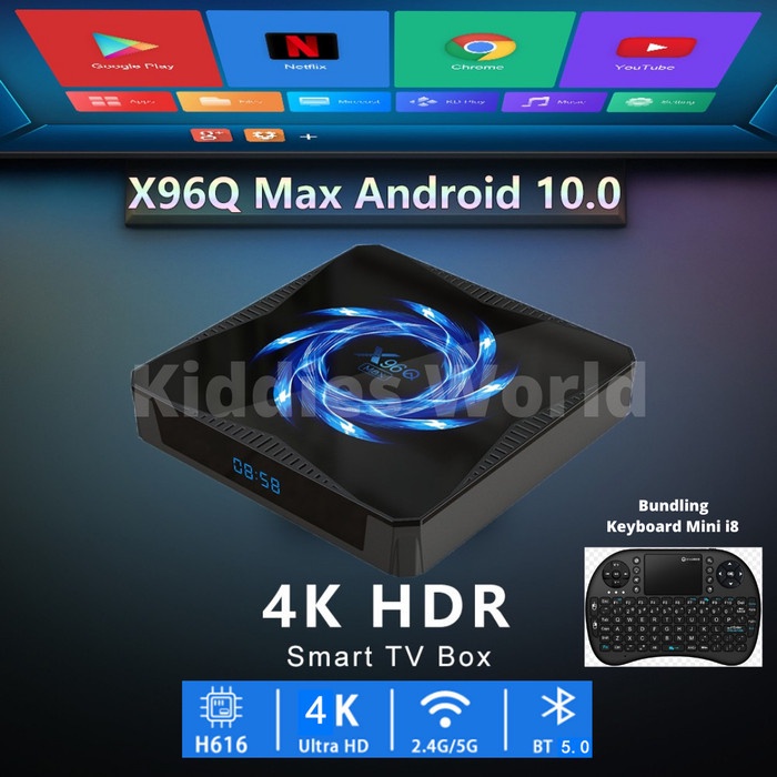 Box Android Tv Box X96Q Max 4Gb/32Gb New Android 10 Miracast Airplay Bt5.0