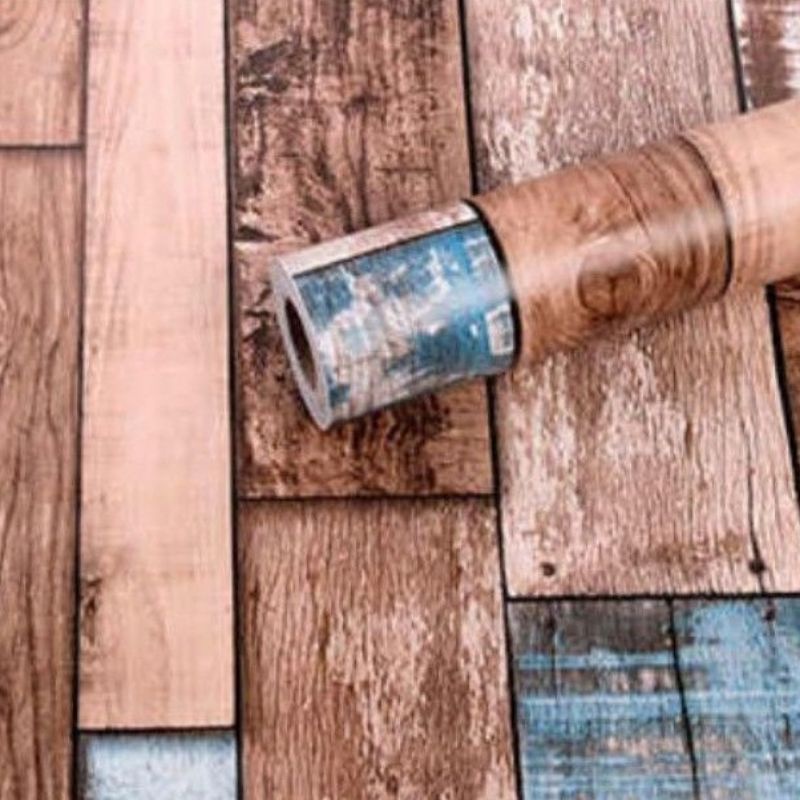 Wallpaper Stiker Dinding Kayu Papan Klasik Warna Kombinasi Coklat Muda Natural TERMURAH Kekinian