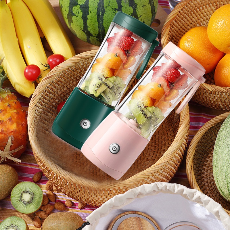 Mini juicer Portable blender 6 mata pisau cangkir Multifungsi USB belender 380ml kaca menebal cangkir juicer original