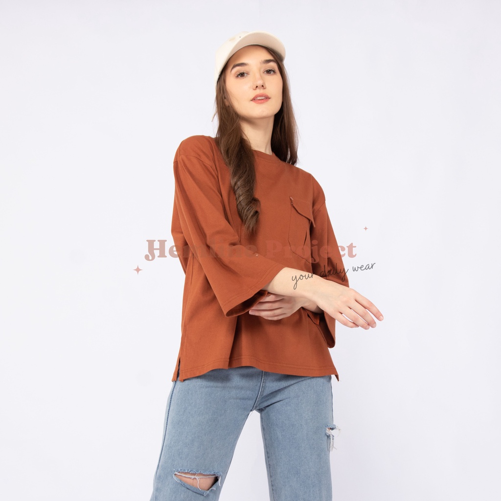 Haura Oversized Plain Top Cinnamon