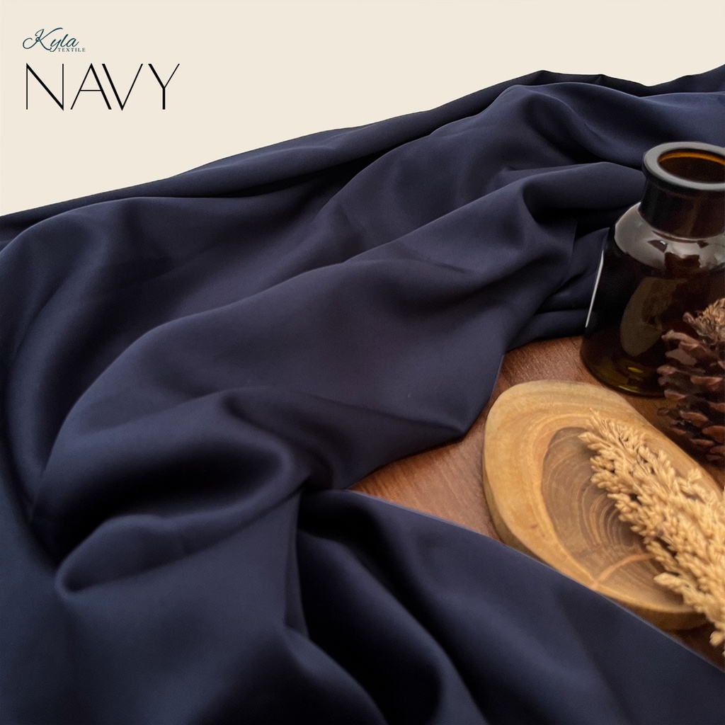 RK PAKET KAIN BRIDESMAID PREMIUM LENGKAP SATIN KEBAYA BROKAT NAVY