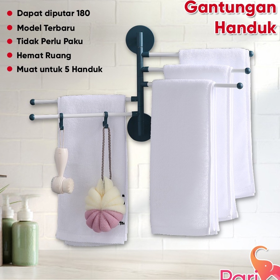 IKILOSHOP HOK9 Hook Gantungan Handuk Baris Rak Toilet Tempel Dinding Kamar Mandi Lap New