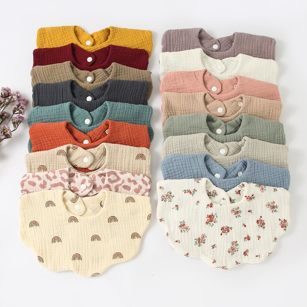 Richie Muslin Button Bib/Celemek slabber bayi 360 / Baby bibs / Scarf slabber bayi
