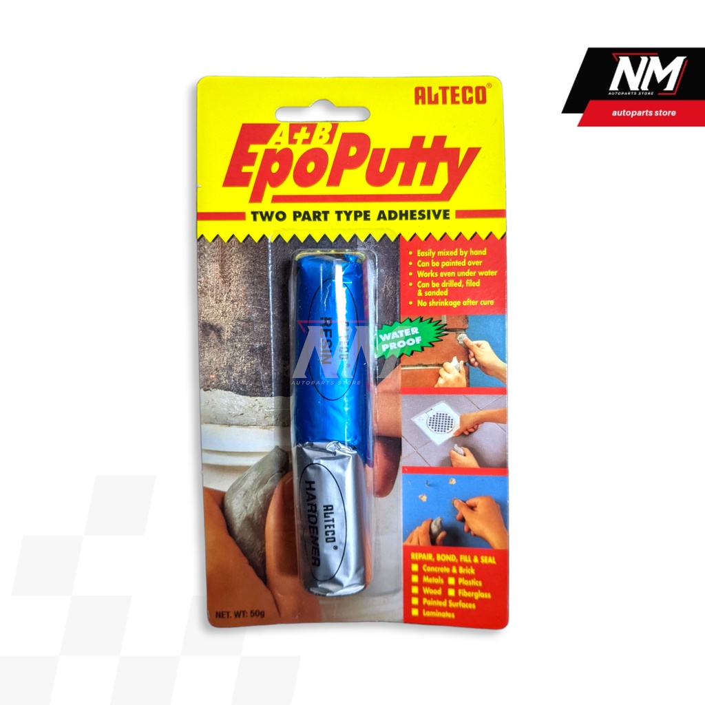 Lem Epo Putty ALTECO Lem Porting Kapal Besi Logam Tahan Panas 50gr