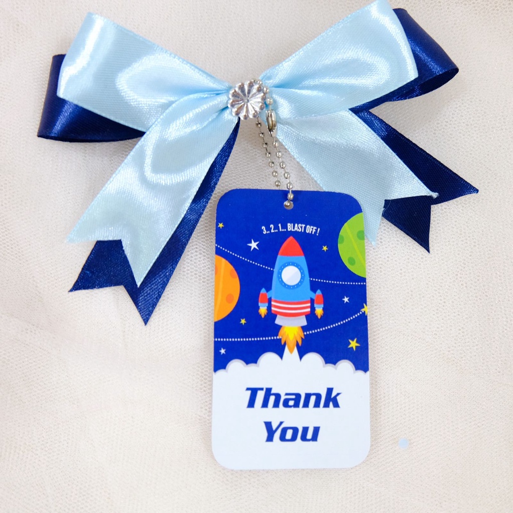 Kartu Thank You Card Birthday / Tag Card Ulang Tahun - Astronot Roket