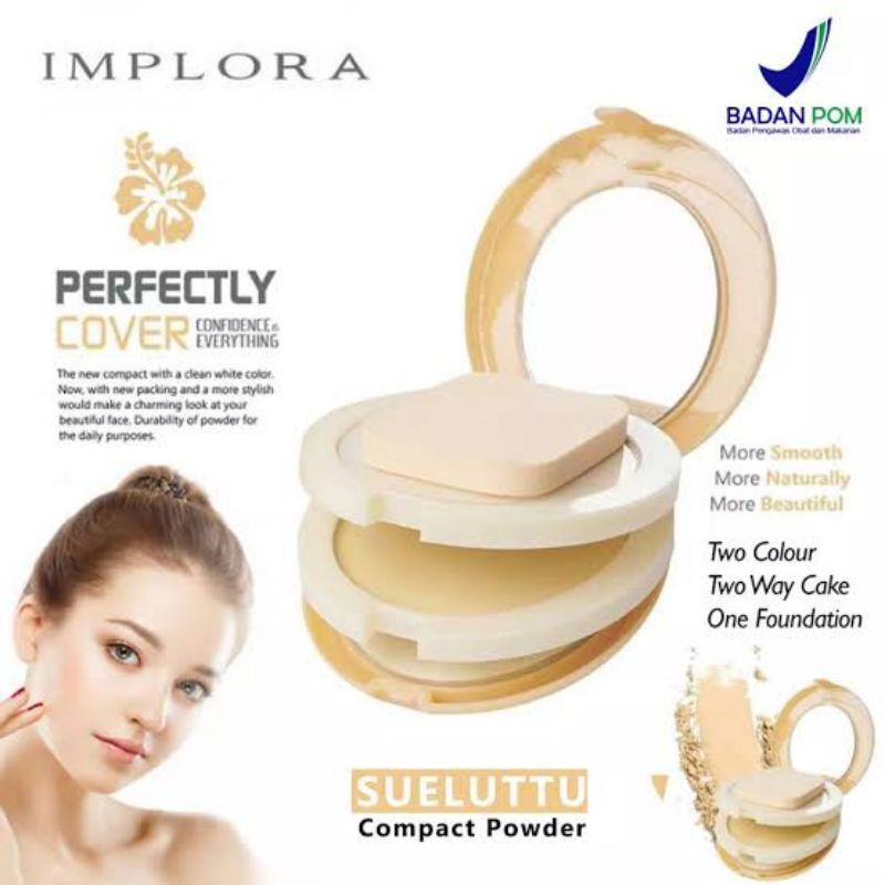 IMPLORA SUELUTTU Powder Cake - 2 Bedak 1 Foundation - Original BPOM