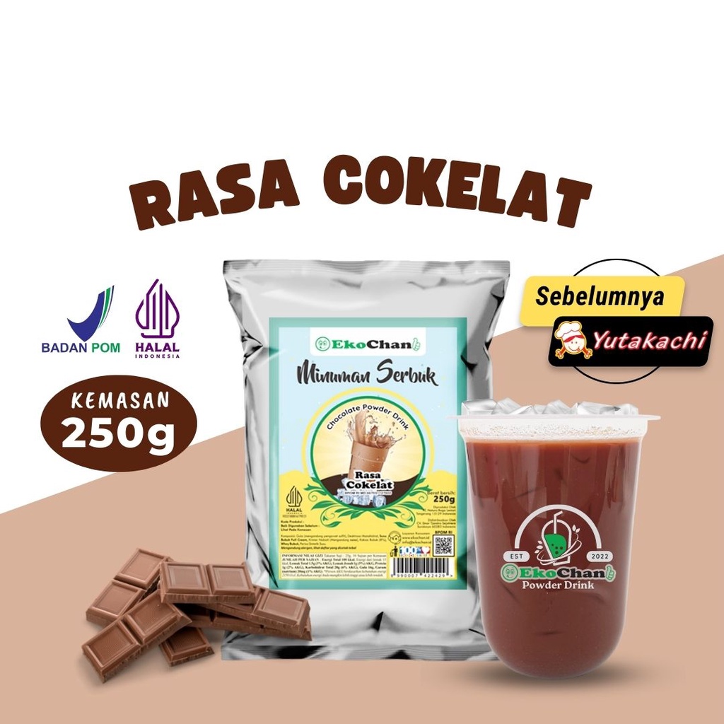 PAKET HEMAT MINUMAN EkoChan 1 / Bubuk Minuman Coklat + Bubuk Minuman Cappucino 250 Gram