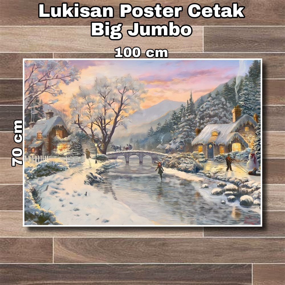 poster gambar pemandangan salju jumbo