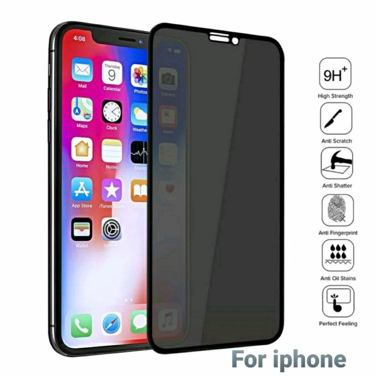 Tempered Glass KACA Privasi Anti SPY For Iphone 6 7 8 6+ 7+ 8+ XR 11 X 11pro XS 11 Pro Max XS Max 12 12 Pro 13 13 Pro 14 Pro 14 Max 14 Pro Max 14 Plus  13 Pro Max 14 Full Layar Screen Protector