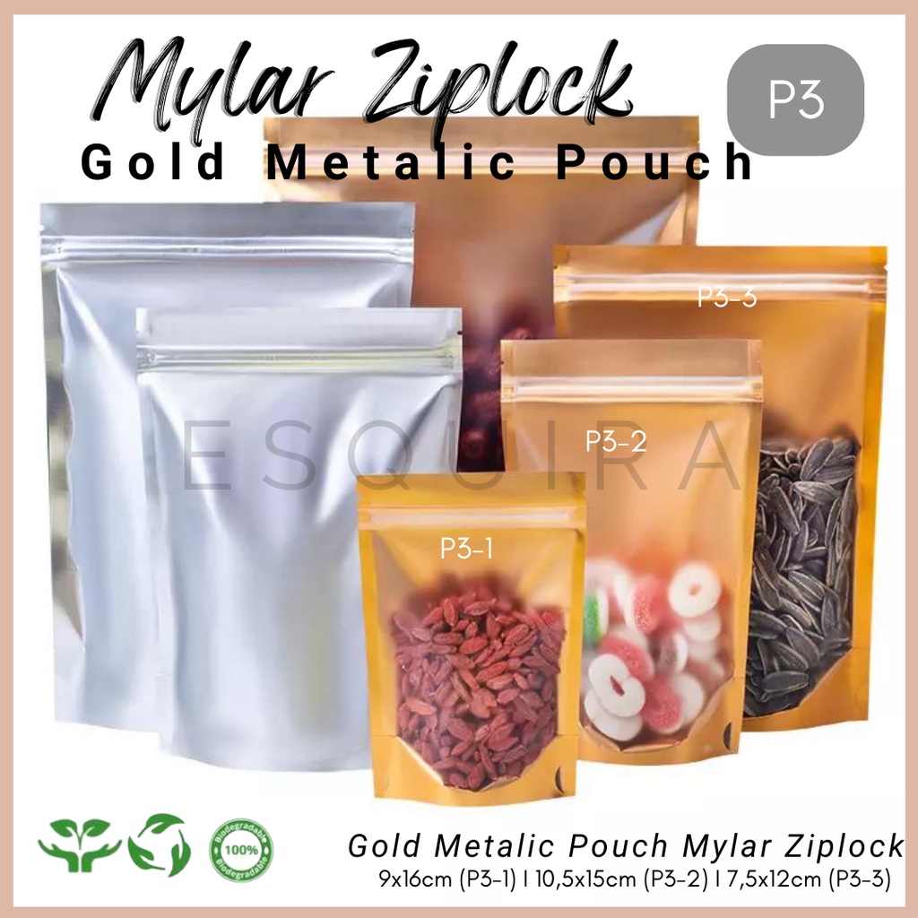 Mylar Bag / Metalic Mini Pouch / Pouch  Serbaguna 10 pcs / P3-1,2,3
